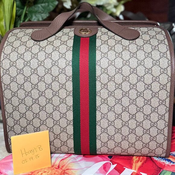 🧳Gucci Ophidia GG Supreme Canvas Web Duffel Bag – Brown/Beige 🧳 - Picture 1 of 11